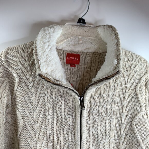 Guess Women' s Lane Full Zip Cardigan Sweater Size Med Toasted Taupe NWT - Picture 3 of 11